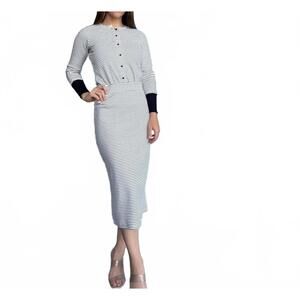 NEW ROSLYN striped two piece set in black/white